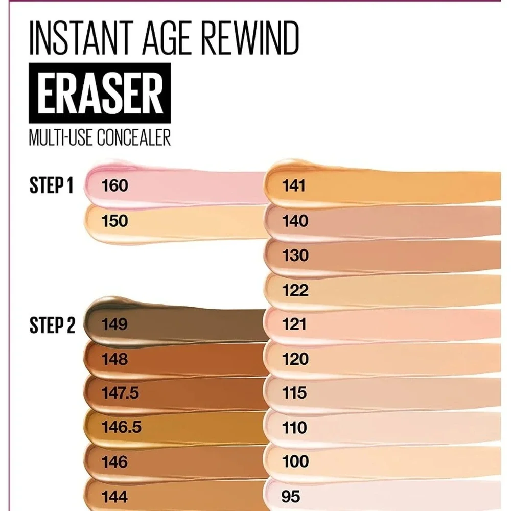 2 Maybelline NY Instant Age Rewind Eraser Concealer Shade 147.5 Med/full